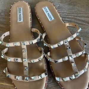 Steve Madden Beige Studded Sandals Sz 11